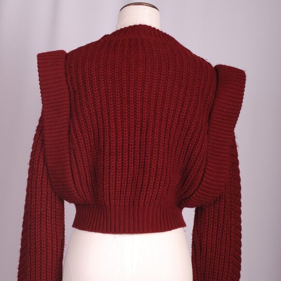 EUC English Factory Burgundy Knitted Sweater, Sz - M - Picture 10 of 10